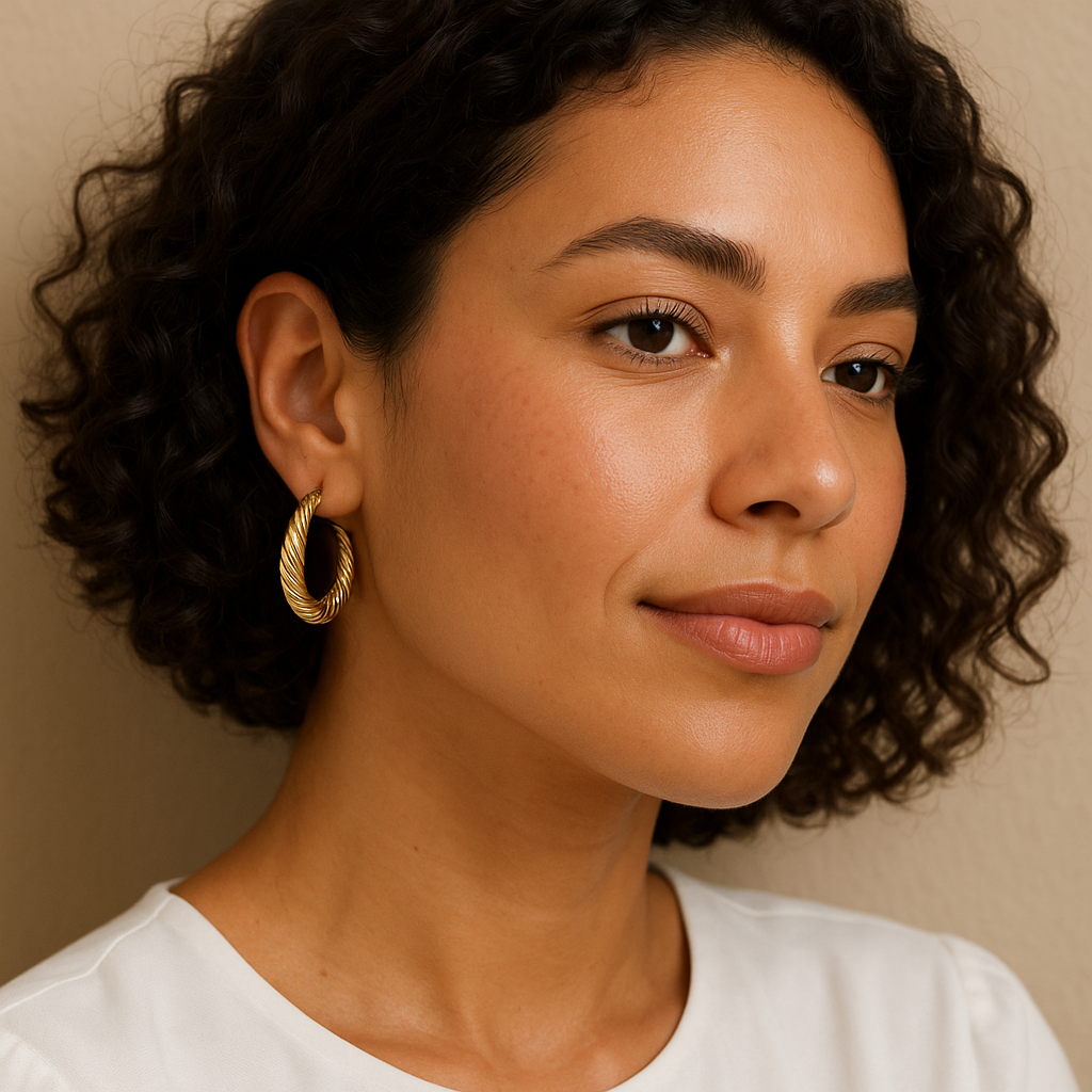 Odell Textured Hoop Earrings