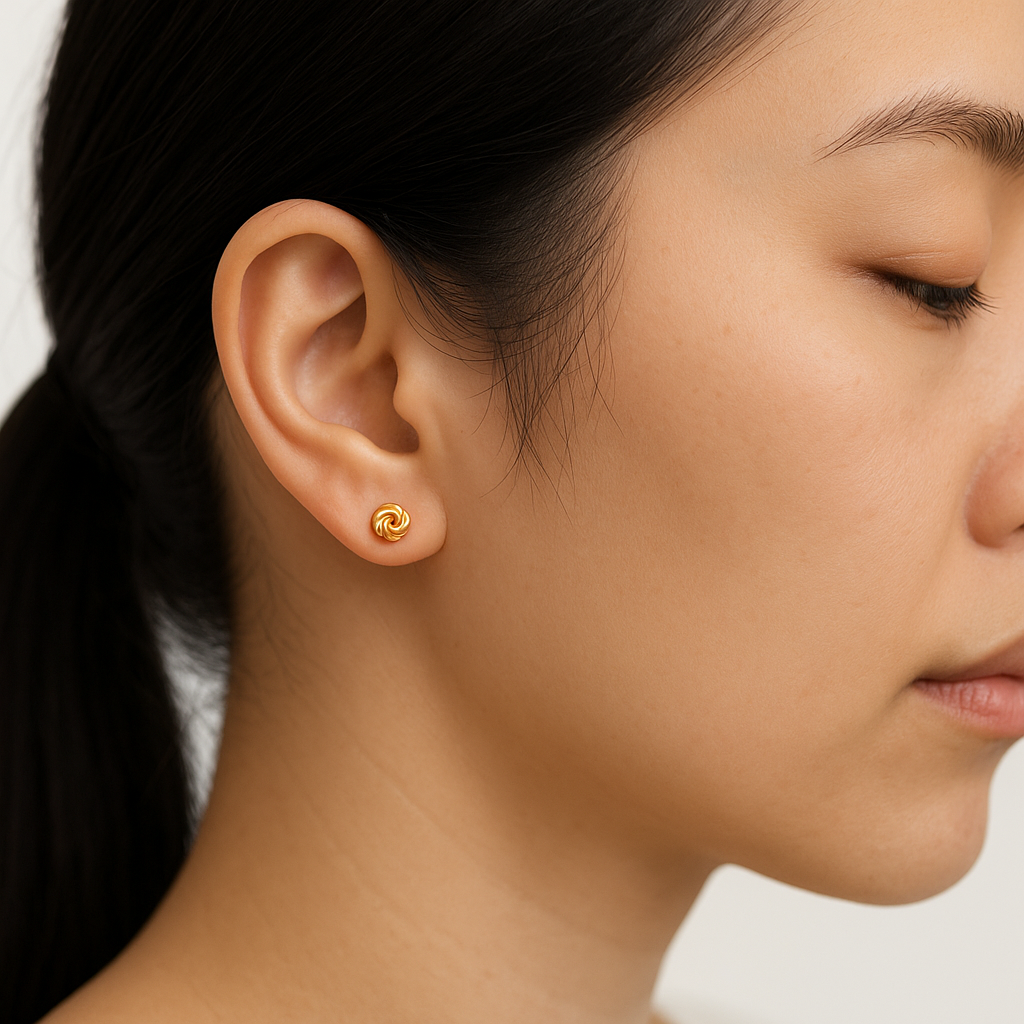Olive Round Twisted Earrings