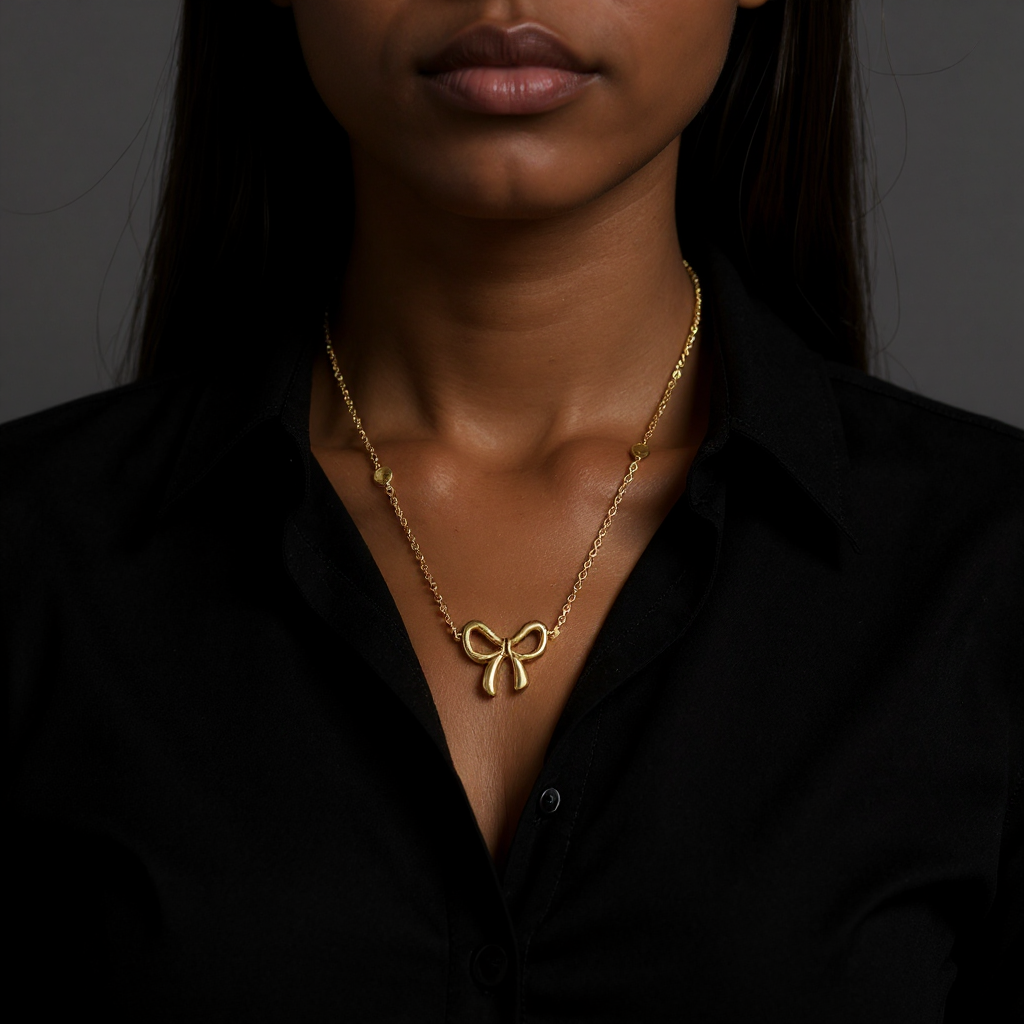 Octavia Bow Beaded Necklace
