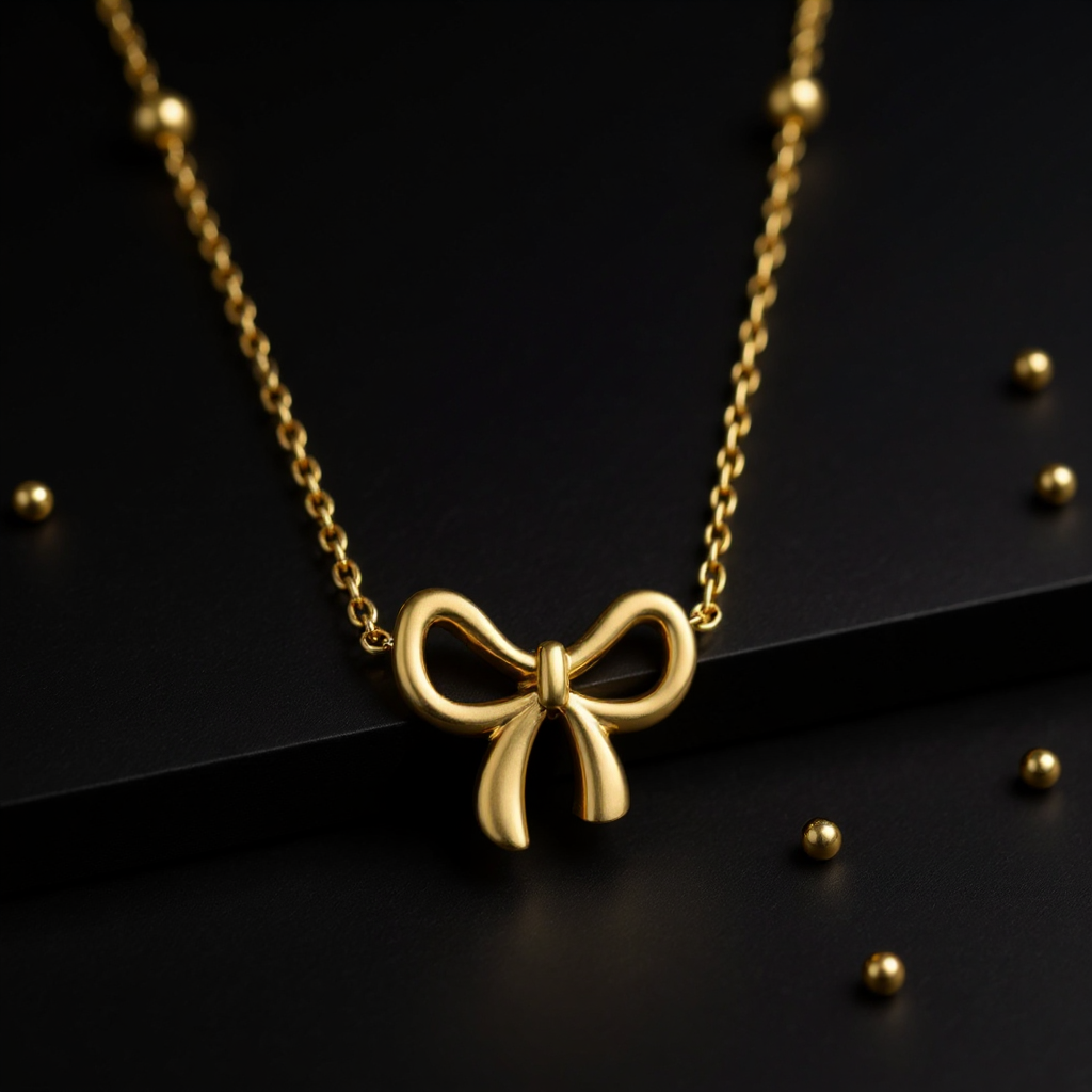 Octavia Bow Necklace | 18K Gold Plated