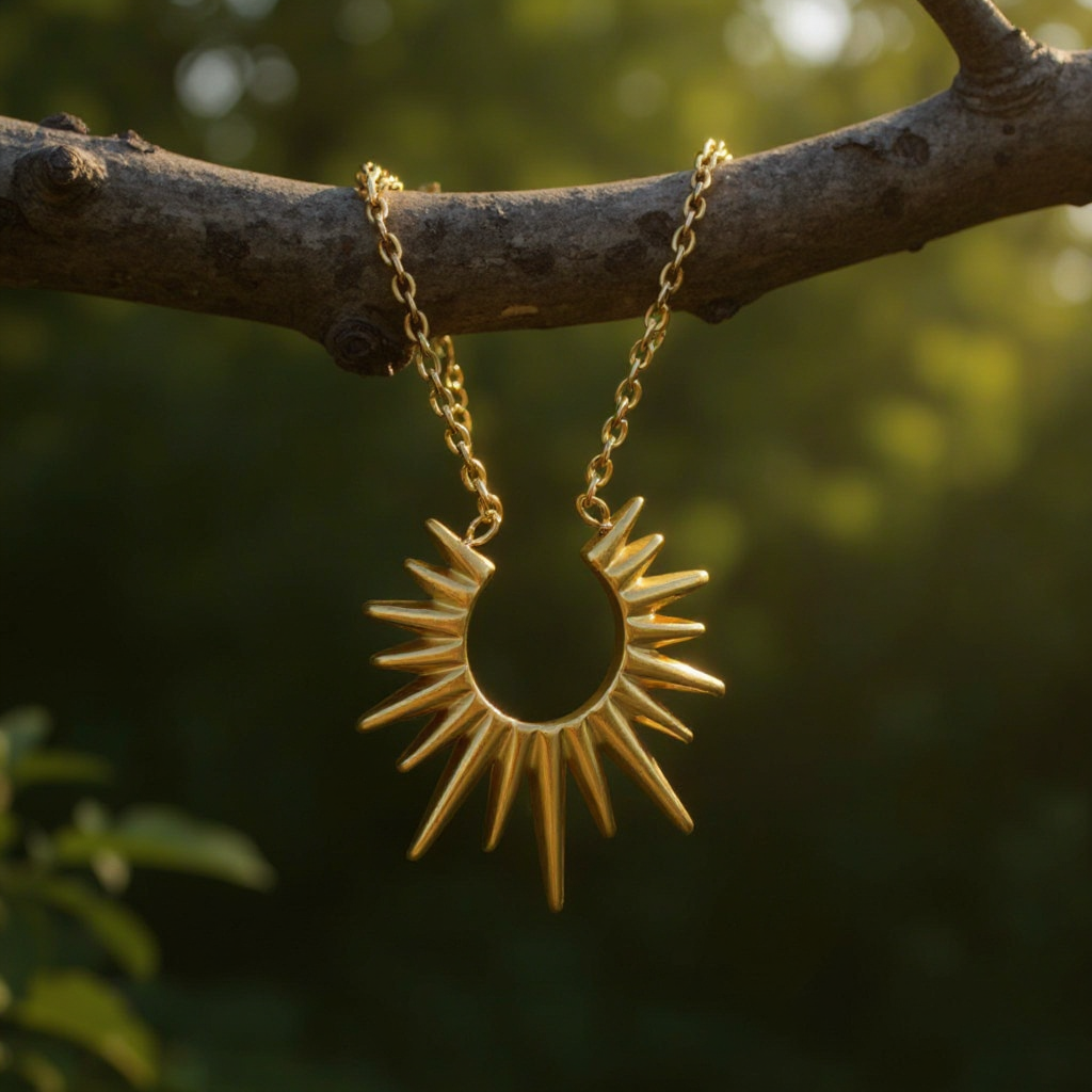 Ocean Half Circle Necklace | 18K Gold Plated