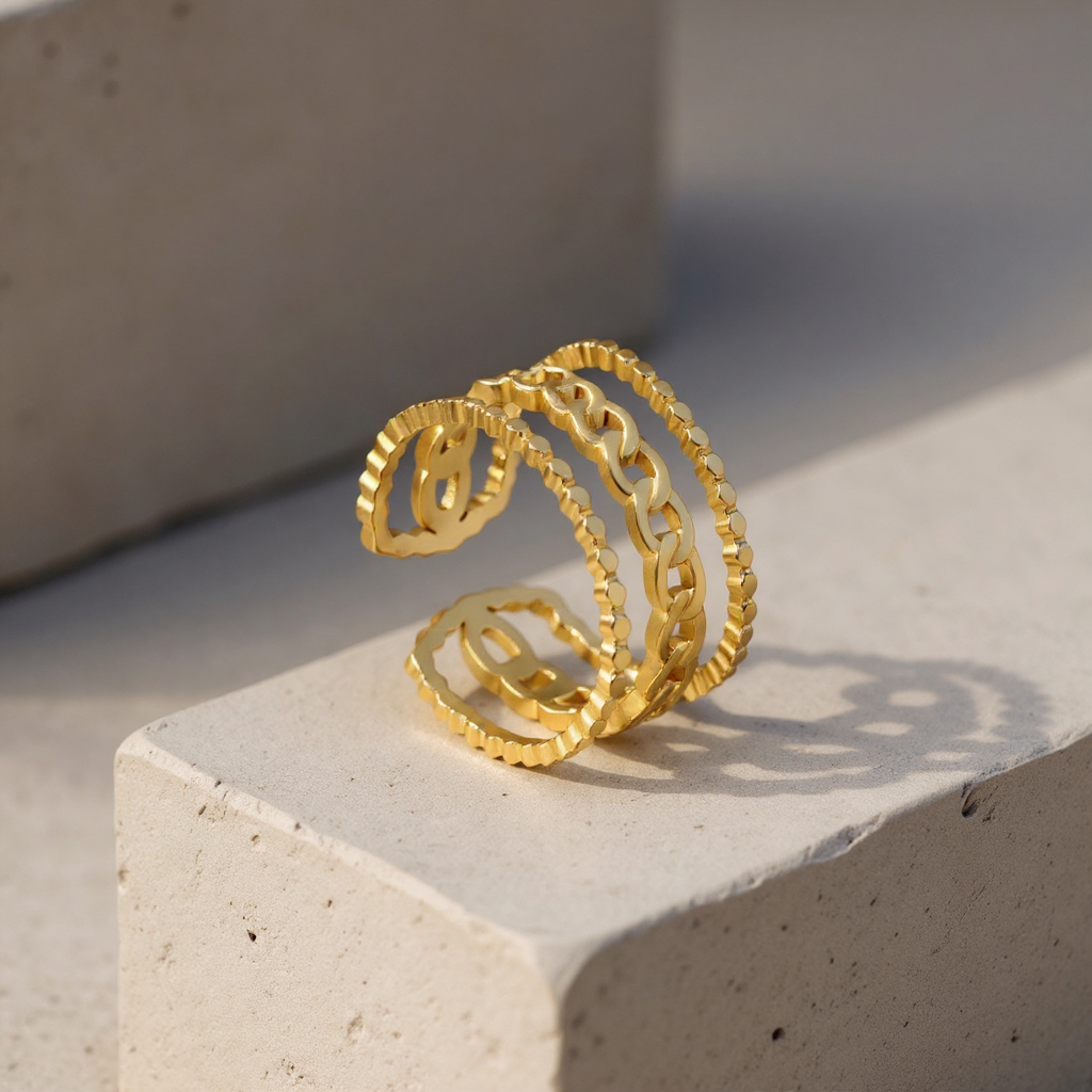Onika Layered Ring | 18K Gold Plated