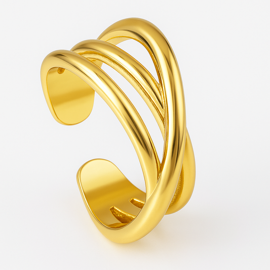 Omyra Twist Ring | 18K Gold Plated