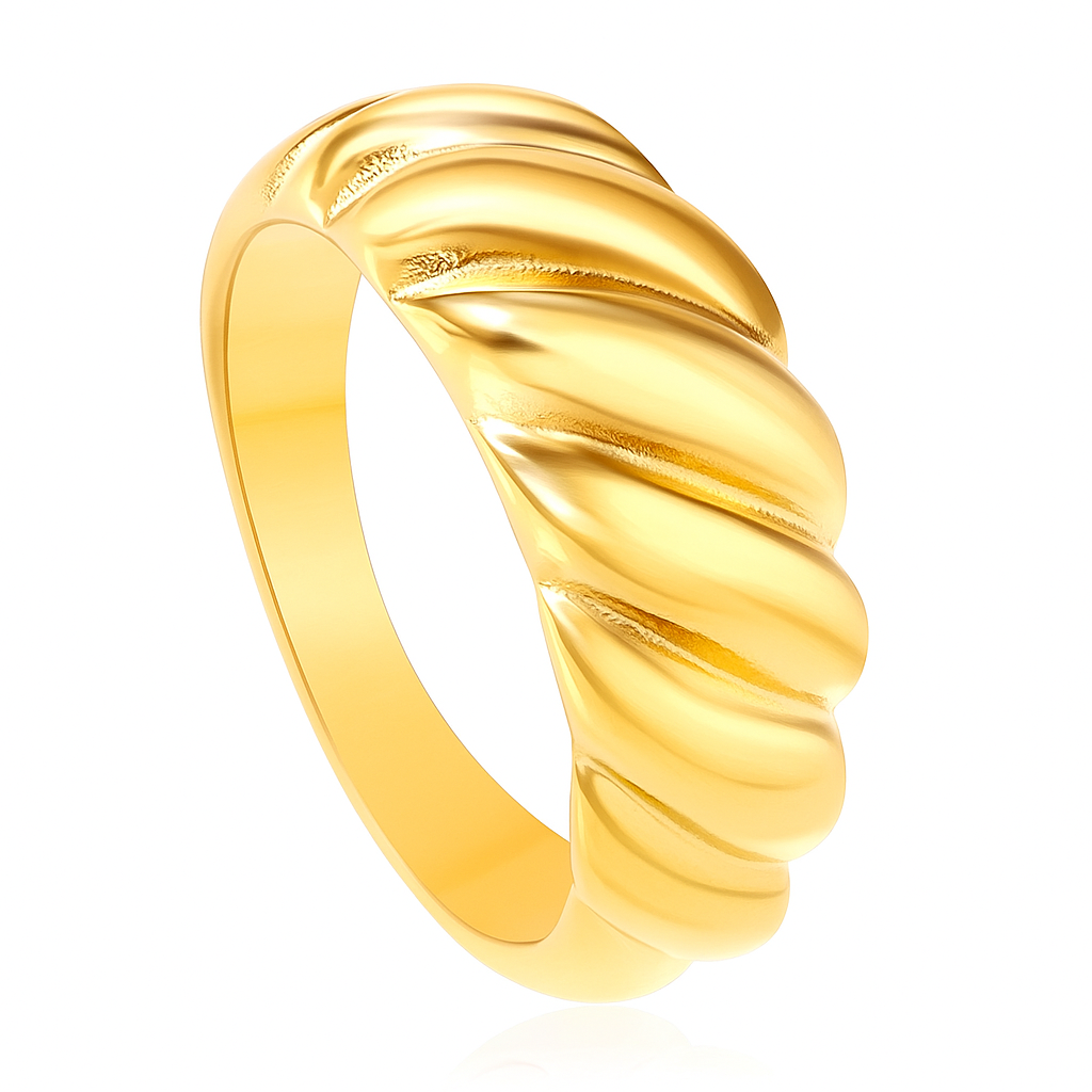 Osaka Ribbed Ring | 18K Gold Plated