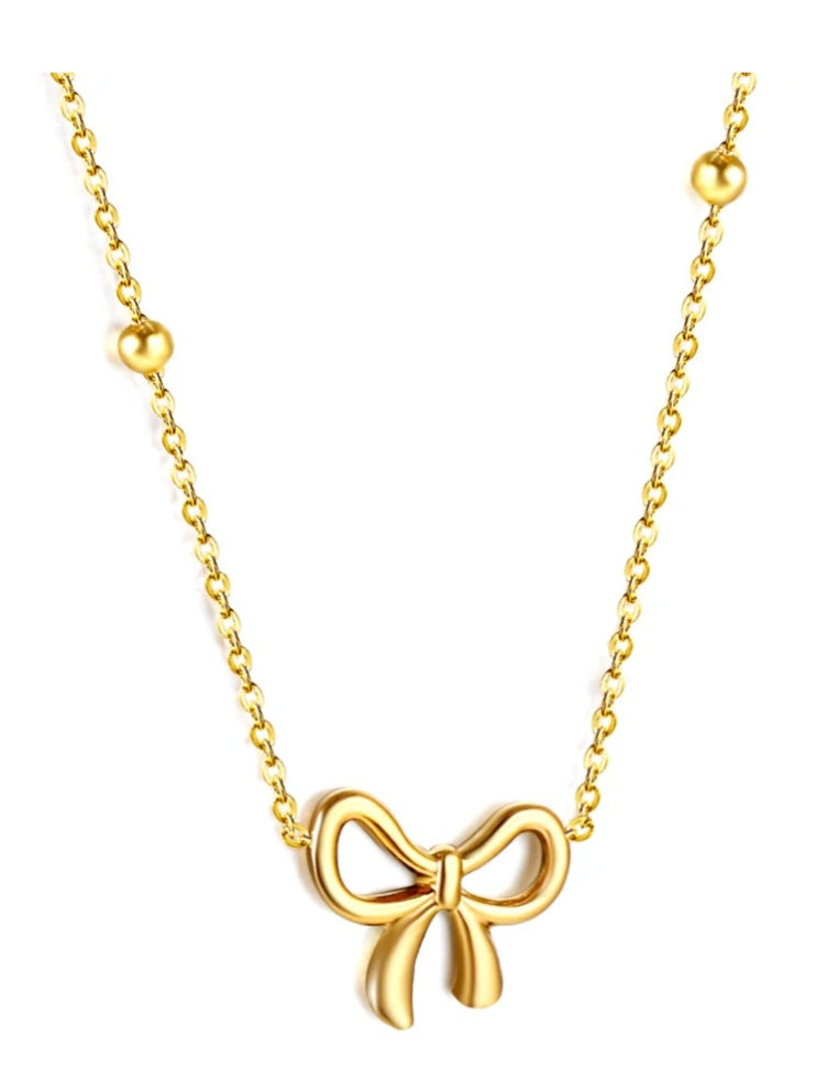 Octavia Bow Beaded Necklace