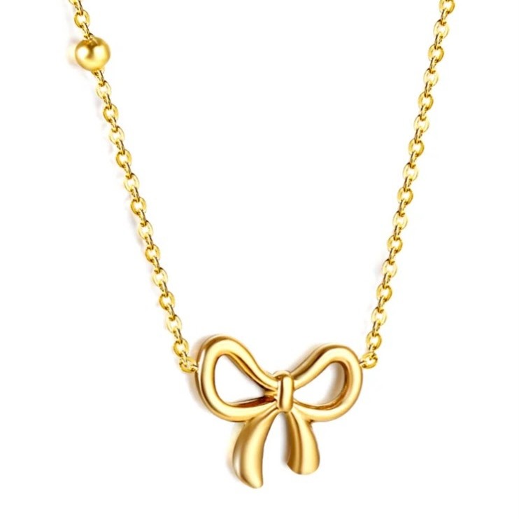 Octavia Bow Necklace | 18K Gold Plated