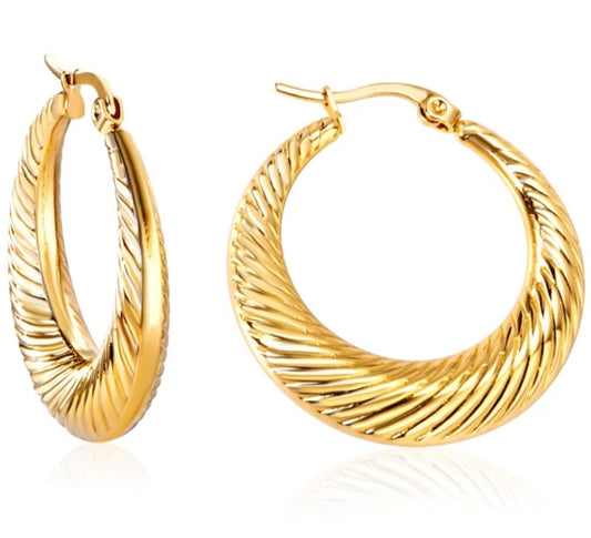 Odell Textured Hoop Earrings
