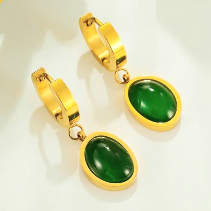 Ruby Round Earrings | 18K Gold Plated