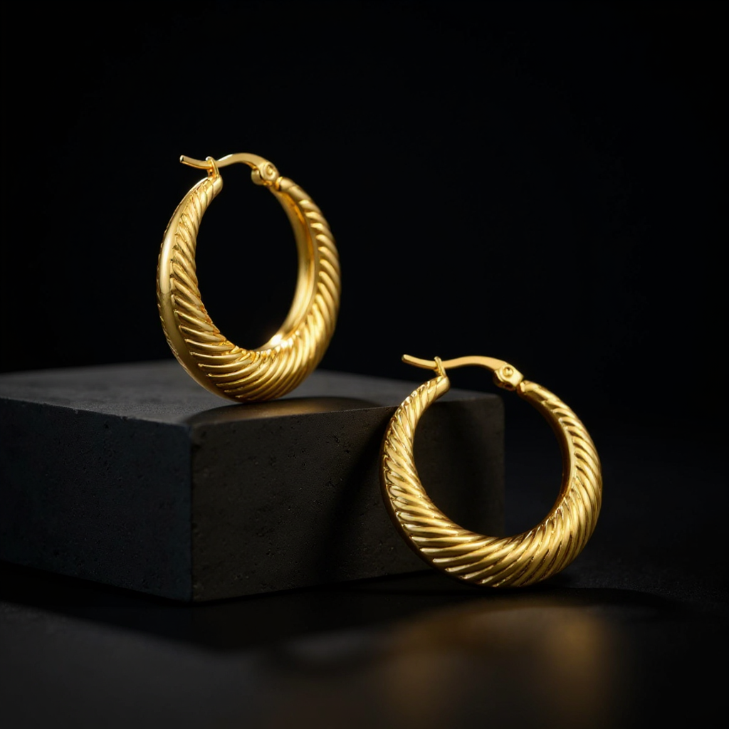 Odell Textured Hoop Earrings